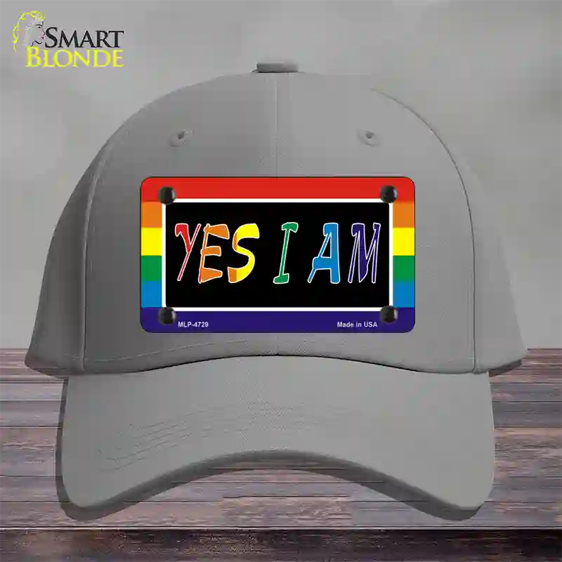 Yes I Am Novelty License Plate Hat Cotton / Gray