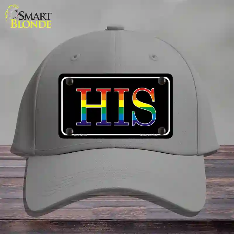 His Rainbow Novelty License Plate Hat Cotton / Gray