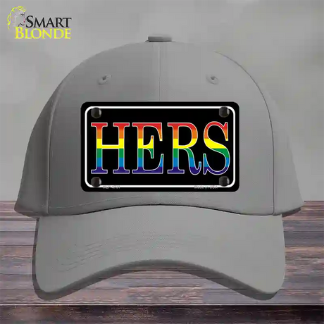 Hers Rainbow Novelty License Plate Hat Cotton / Gray