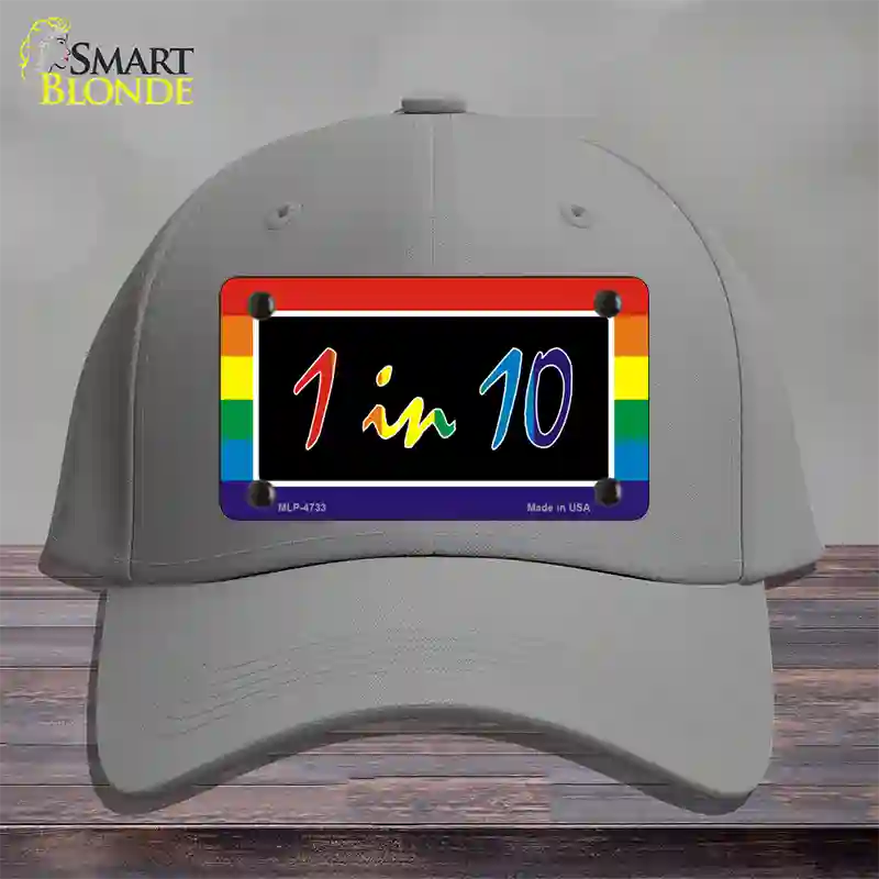 1 In 10 Novelty License Plate Hat Cotton / Gray