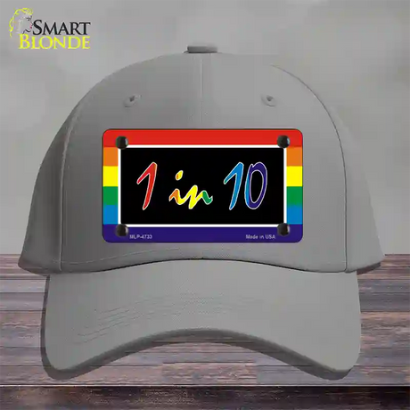 1 In 10 Novelty License Plate Hat Cotton / Gray