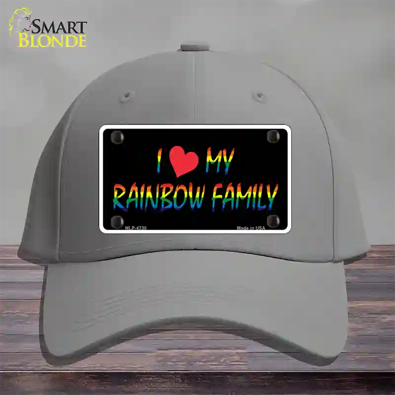 I Love My Rainbow Family Novelty License Plate Hat Cotton / Gray