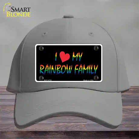 I Love My Rainbow Family Novelty License Plate Hat Cotton / Gray