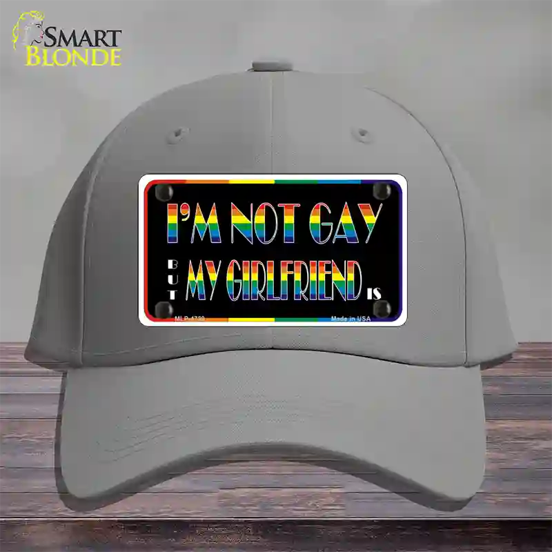 Im Not Gay But My Girlfriend Is Novelty License Plate Hat Cotton / Gray