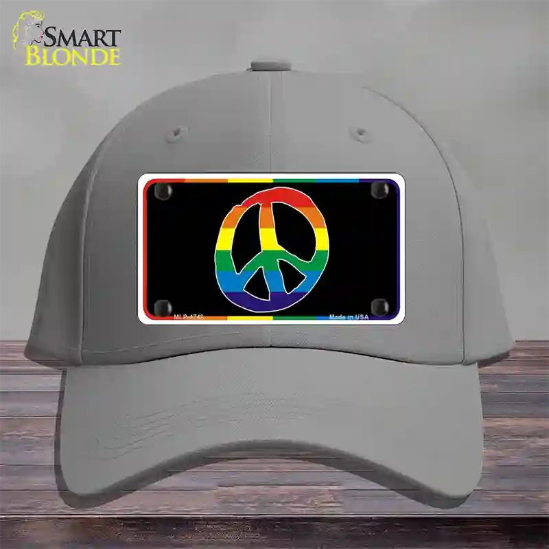 Peace Sign Novelty License Plate Hat Cotton / Gray