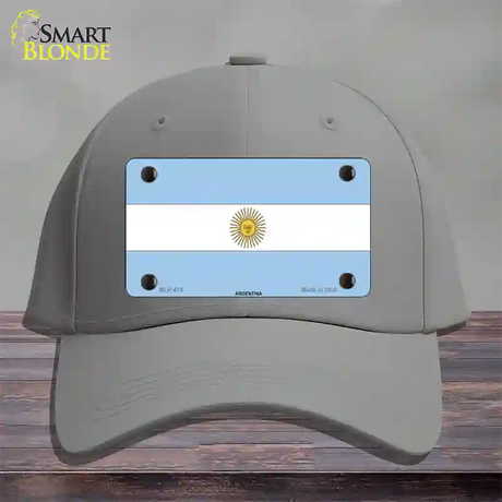 Argentina Flag Novelty License Plate Hat Cotton / Gray