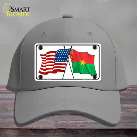 United States Burkina Faso Crossed Flags Novelty License Plate Hat Sign Cotton / Gray