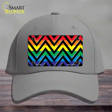 Rainbow Black Chevron Novelty License Plate Hat Cotton / Gray