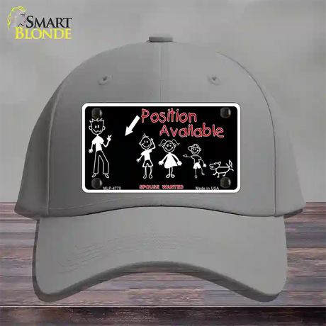 Position Available Novelty License Plate Hat Cotton / Gray