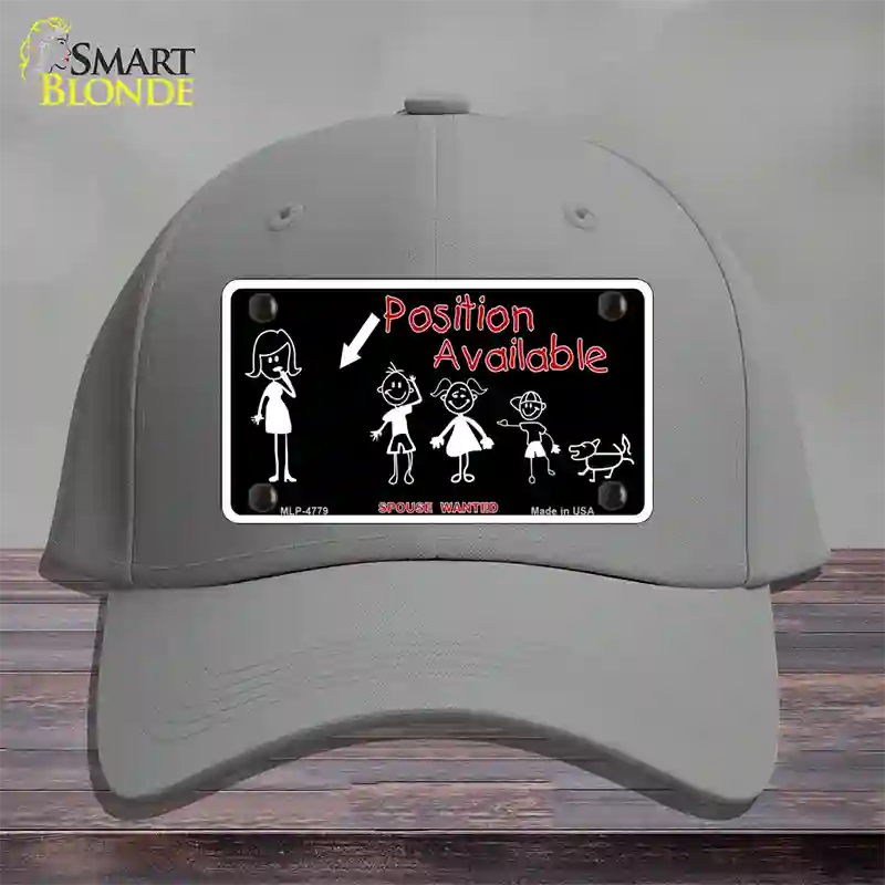 Position Available Male Novelty License Plate Hat Cotton / Gray