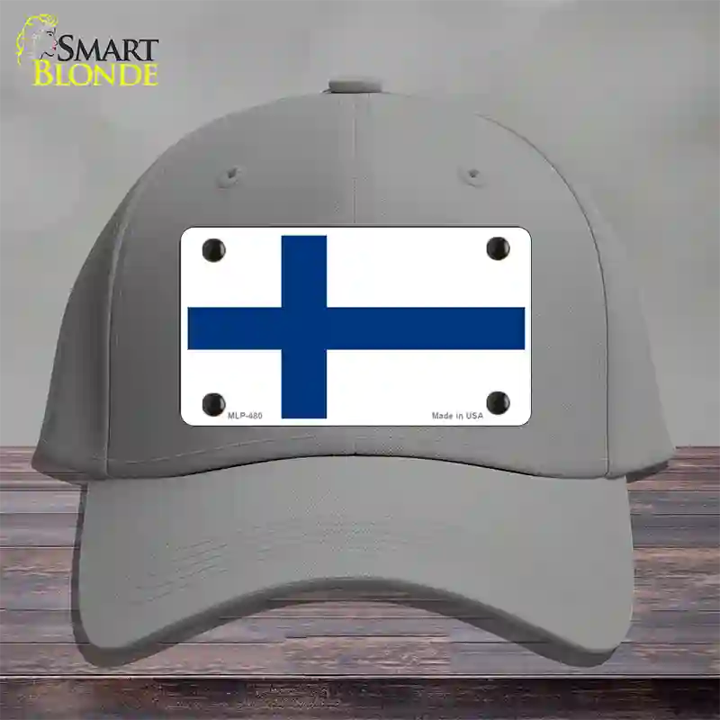 Finland Flag Novelty License Plate Hat Cotton / Gray