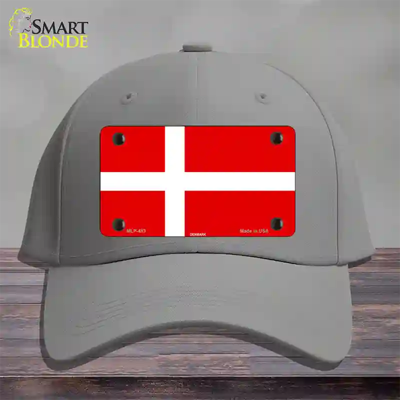 Denmark Flag Novelty License Plate Hat Cotton / Gray