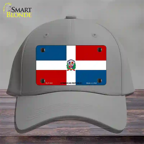 Dominican Republic Flag Novelty License Plate Hat Cotton / Gray