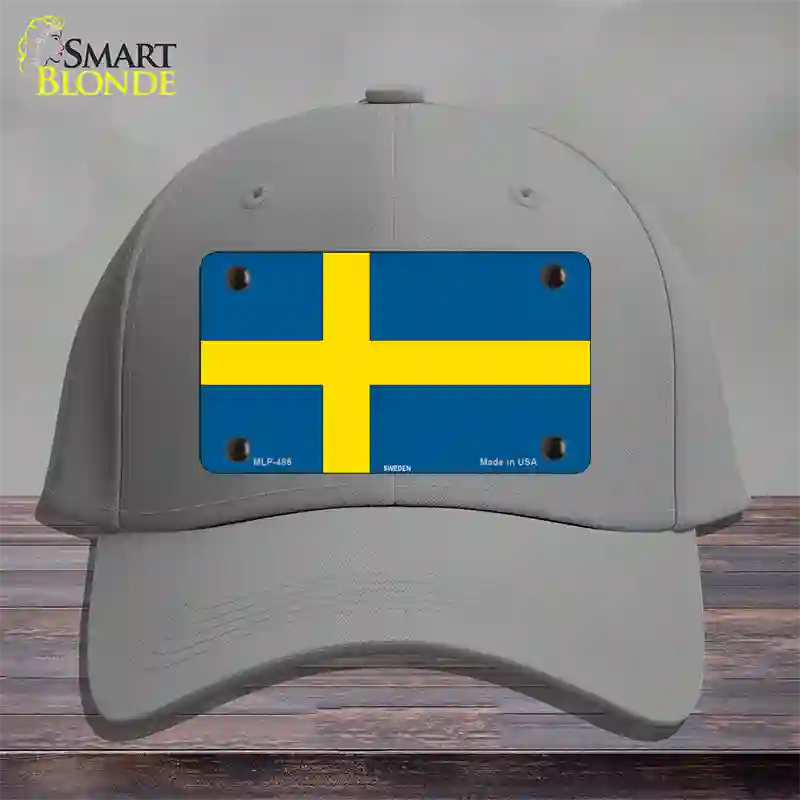 Sweden Flag Novelty License Plate Hat Cotton / Gray