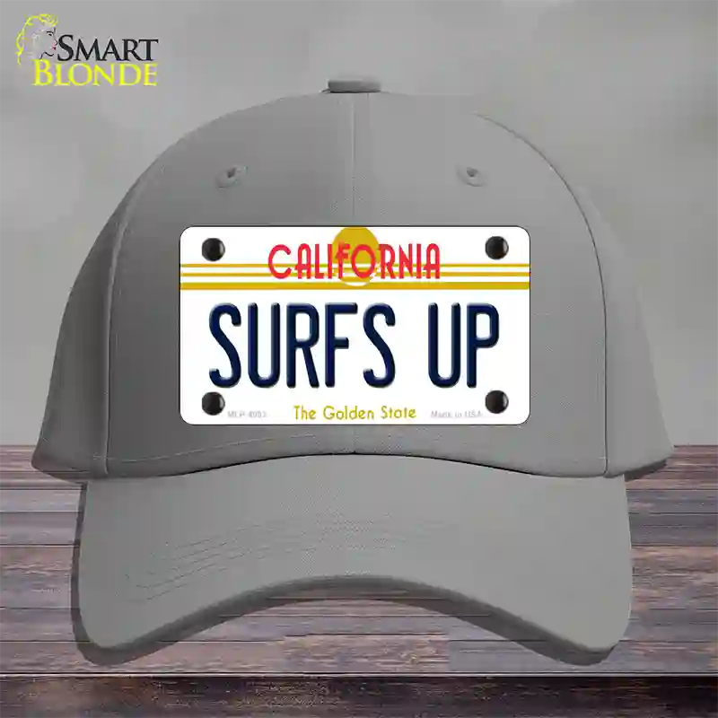 Surfs Up California Novelty License Plate Hat Cotton / Gray