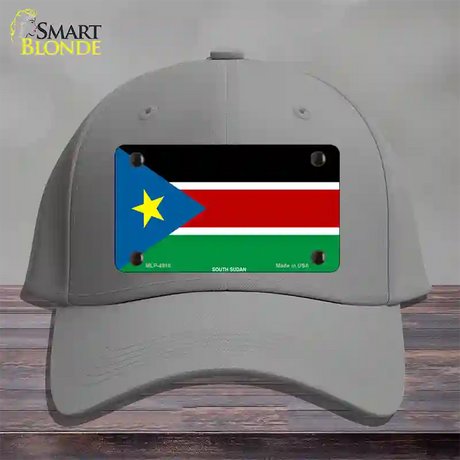 South Sudan Flag Novelty License Plate Hat Cotton / Gray