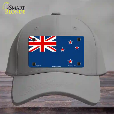 New Zealand Flag Novelty License Plate Hat Cotton / Gray