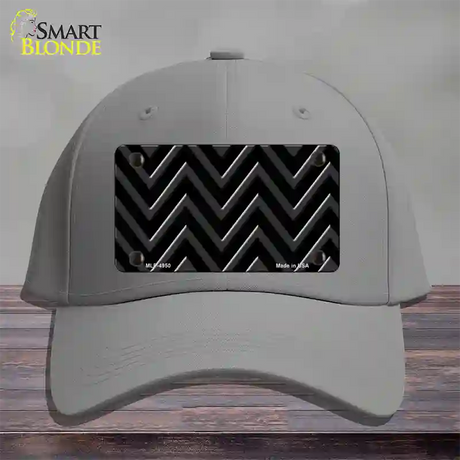 Black Light Black Large Chevron Novelty License Plate Hat Cotton / Gray