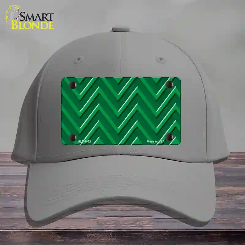 Green Light Green Large Chevron Novelty License Plate Hat Cotton / Gray