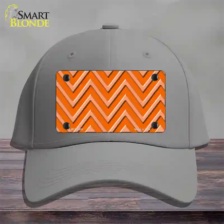 Orange Light Orange Large Chevron Novelty License Plate Hat Cotton / Gray