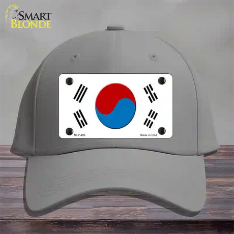 South Korea Flag Novelty License Plate Hat Cotton / Gray