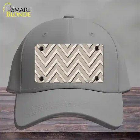 Tan Light Tan Large Chevron Novelty License Plate Hat Cotton / Gray