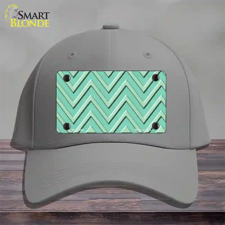 Mint Light Mint Large Chevron Novelty License Plate Hat Cotton / Gray