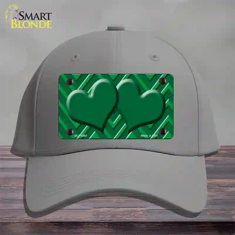 Green Light Green Heart Large Chevron Novelty License Plate Hat Cotton / Gray