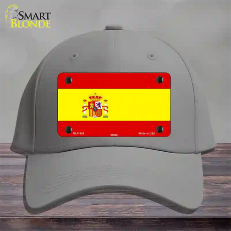 Spain Flag Novelty License Plate Hat Cotton / Gray