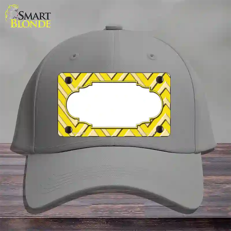 Yellow Light Yellow Scallop Large Chevron Novelty License Plate Hat Cotton / Gray