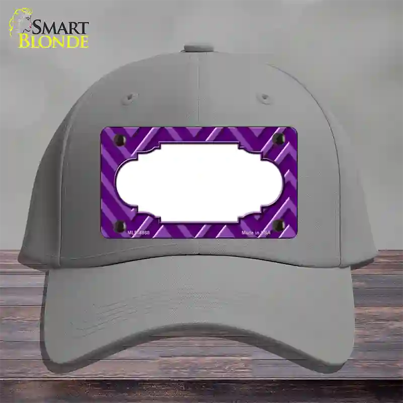 Purple Light Purple Scallop Large Chevron Novelty License Plate Hat Cotton / Gray