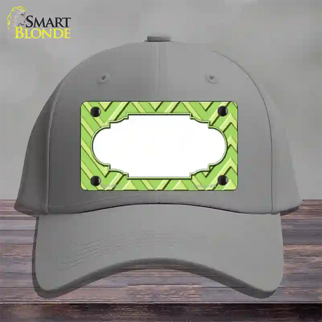 Lime Green Lighter Lime Green Scallop Large Chevron Novelty License Plate Hat Cotton / Gray