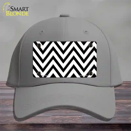 White Black Large Chevron Novelty License Plate Hat Cotton / Gray