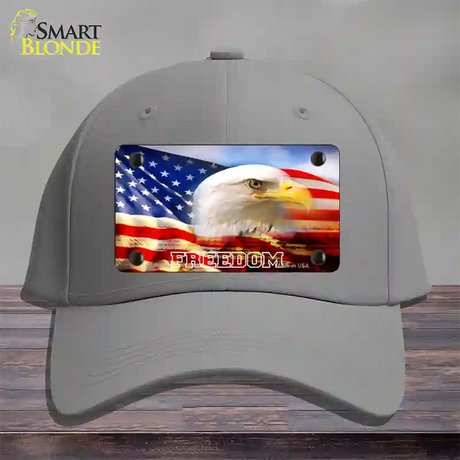 Freedom Bald Eagle Novelty License Plate Hat Cotton / Gray