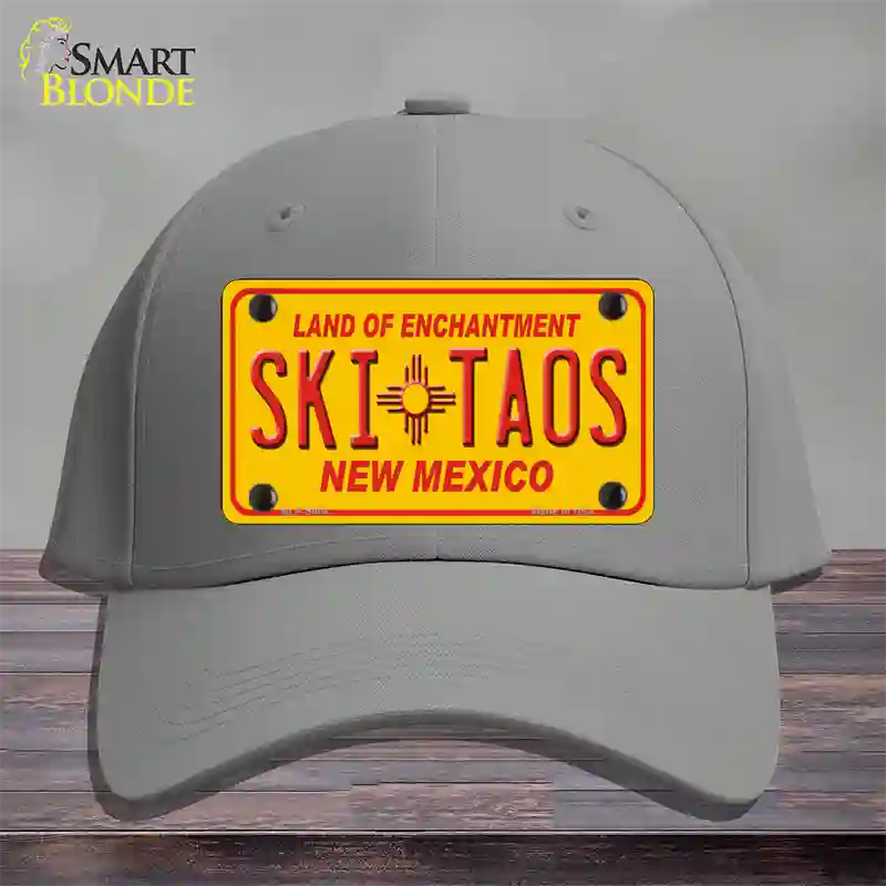 Ski Taos Yellow New Mexico Novelty License Plate Hat Cotton / Gray