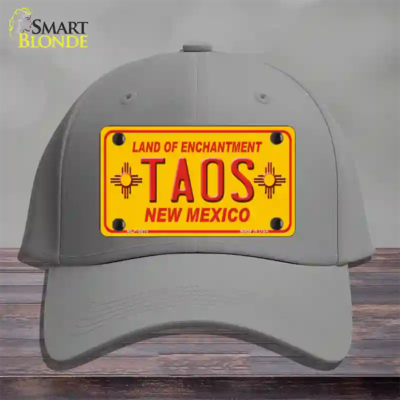 Taos Yellow New Mexico Novelty License Plate Hat Cotton / Gray