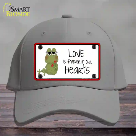 Love In Our Hearts Frog Novelty License Plate Hat Cotton / Gray