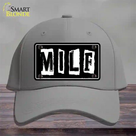 M.I.L.F Black Novelty License Plate Hat Cotton / Gray