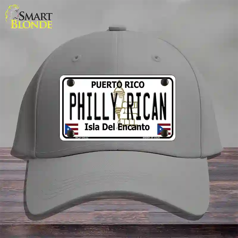 Philly Rican Puerto Rico Novelty License Plate Hat Cotton / Gray