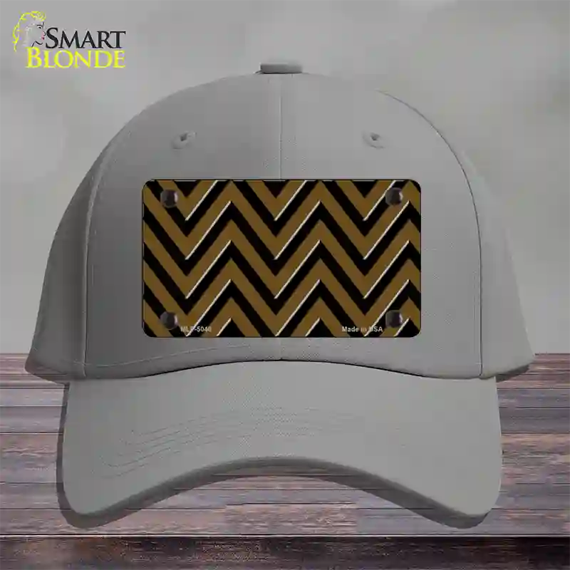 Brown Black Chevron Novelty License Plate Hat Cotton / Gray