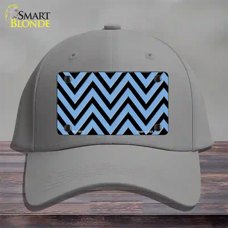 Light Blue Black Chevron Novelty License Plate Hat Cotton / Gray