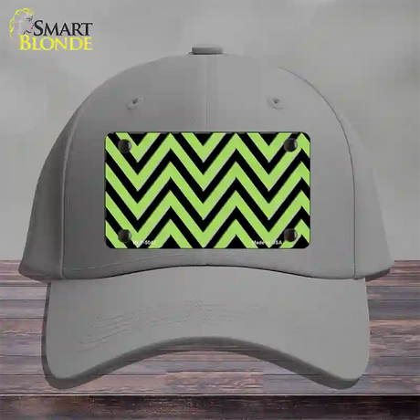 Lime Green Black Chevron Novelty License Plate Hat Cotton / Gray