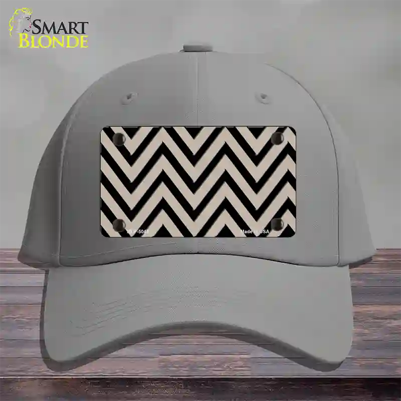 Tan Black Chevron Novelty License Plate Hat Cotton / Gray