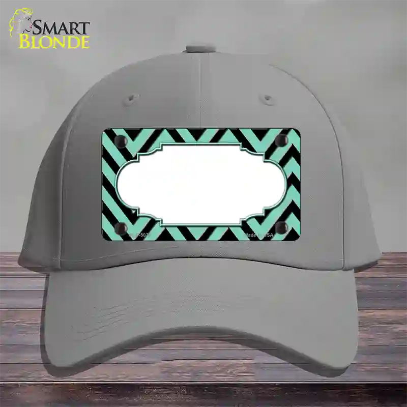 Mint Black Chevron Scallop Novelty License Plate Hat Cotton / Gray