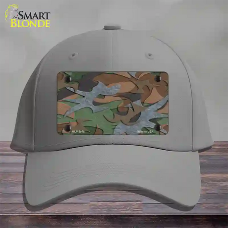 Textured Camouflage Novelty License Plate Hat Cotton / Gray