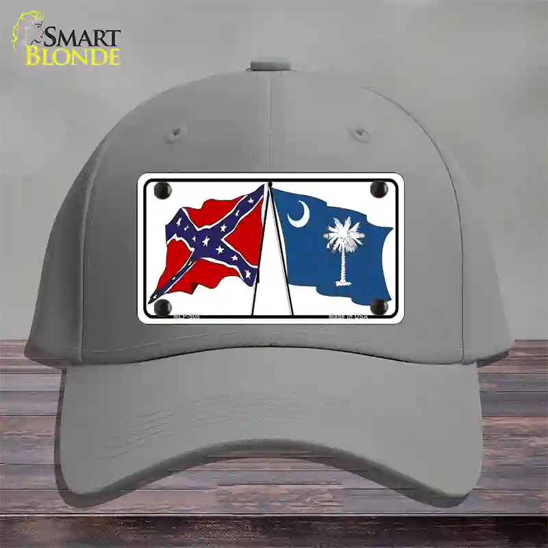 Confederate South Carolina State Flag Novelty License Plate Hat Cotton / Gray