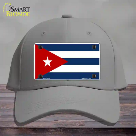 Cuba Flag Novelty License Plate Hat Cotton / Gray