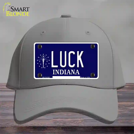 Luck Indiana State Novelty License Plate Hat Cotton / Gray