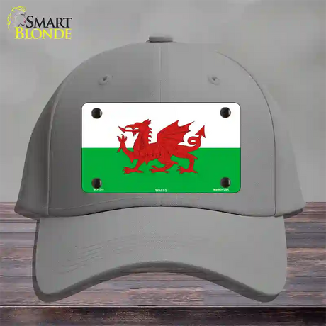 Wales Flag Novelty License Plate Hat Cotton / Gray