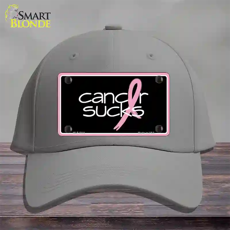 Cancer Sucks Novelty License Plate Hat Cotton / Gray